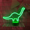 Neonlicht Dinosaurier grün mit Fuß Sockel NEON LED Licht batteriebetrieben Aufsteller Tischlampe Leuchtreklame Lampe Leuchte Dekoration Kinderzimmer Schlafzimmer Beleuchtung Party Nachtlicht Stand