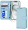 TECHGEAR iPhone 15 Leather Wallet Case, Flip Protective Case Cover with Wallet Card Holder, Stand and Wrist Strap - Light Blue PU Leather with Magnetic Closure for iPhone 15 6.1