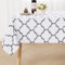 smiry Tischdecke Abwaschbar Rechteckig 140x240cm Tischtuch Polyester Wasserabweisend Lotuseffekt Marokkanisch Tischwäsche Schmutzabweisend Abwischbare Tafeldecke für Outdoor Party Küche,Weiß