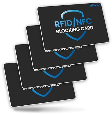 RFID Blocker Card 4 Pack, NFC Blocker Card, Contactless Card Protection, Against Data Theft RFID Card for Wallet/Purse