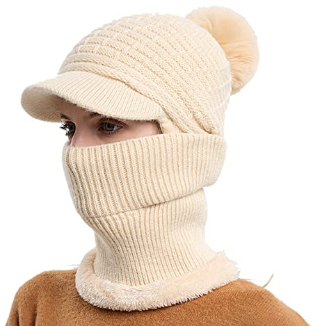 TUQIDEWU Wintermütze Herren Damen Grobstrick Mütze Klassische Kappen Gefüttert Unisex Thermo Winddichte Winter Hüte Beanie Satin Mode Elegant Wintermütze Strickmütze Grobstrick MützeA010