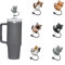 ColisPar 6pcs Cute Cat Silicone Large Straw Tips Cover Protector Plugs for Stanley 40 oz/30 oz Tumblers with Handle