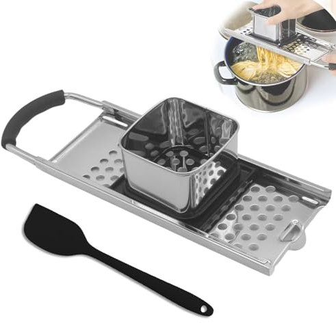 Râpe à spätzle avec traîneau à pâte, râpe à spätzle en acier inoxydable pour spätzle et boutons faits maison, râpe à spätzle pour toutes les casseroles jusqu'à 30 cm de diamètre