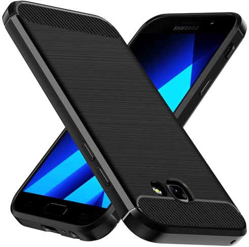 ivoler Silikon Hülle für Samsung Galaxy A5 2017, [Militärischer Schutz] Stoßfest Handyhülle, Dünne Weiche Flexible TPU Kratzfest Schutzhülle Anti-Fingerabdruck Case Cover, Schwarz
