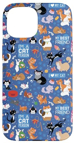 iPhone 15 Disney Cats I Love My Cat Blue Case