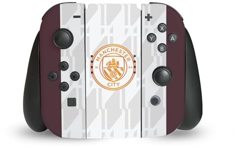 Head Case Designs Offizielle Manchester City Man City FC Away 2023/24 Bausatz Vinyl Haut Gaming Aufkleber Abziehbild Abdeckung kompatibel mit Nintendo Switch Joy-Con Controller
