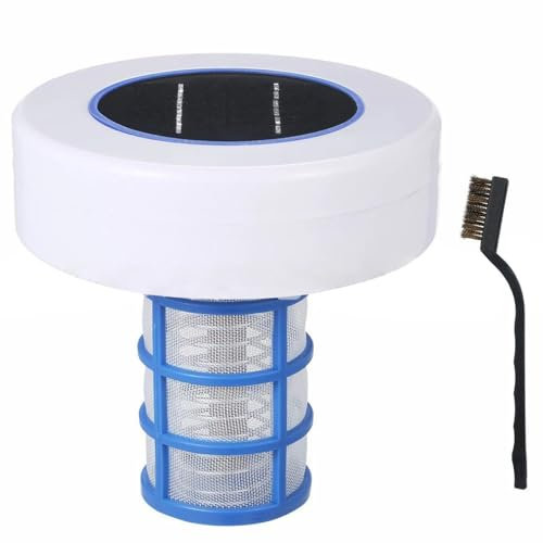 Wedhapy Ioniseur de Piscine Flotteur de Chlore de capacité avec Une Brosse réduit Le Chlore Nettoyeur et purificateur d'eau Flottante Accessoires de Piscine de 6,3x6 Pouces