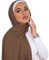 ANKOMINA Langer Damenschal aus weicher Baumwolle, Muslimischer Jersey, Hijab, Einheitsgröße, Braun