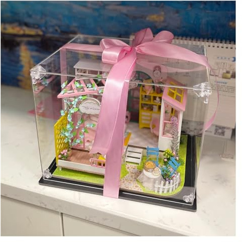 Acryl Vitrine 10 20 30 40 50 60 70 Cm lang Action-Figur Clear Display Case Storage Box, Würfel Acryl Sammelboxen zusammenstellen, Staubgeschützte Vitrine ( Color : Black base , Size : 65x65x65cm/26x26