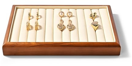 Oirlv Wooden Ring Organiser Tray Stackable Jewellery Display Tray for Rings Earrings Organiser and Display