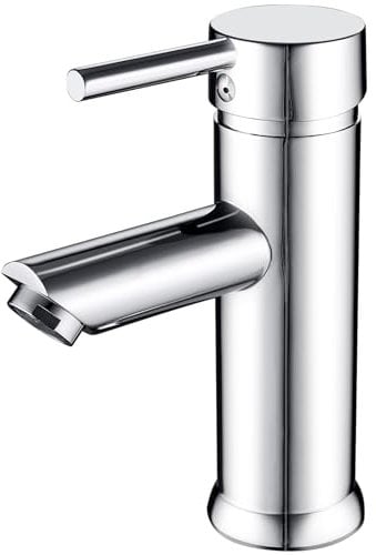 kisimixer Wasserhahn Bad Mischbatterie, Einhebelmischer Waschbecken Armaturen für Badezimmer, Modern Waschtischarmatur mit Geräuscharmem Keramischem Ventilkern, Chrom