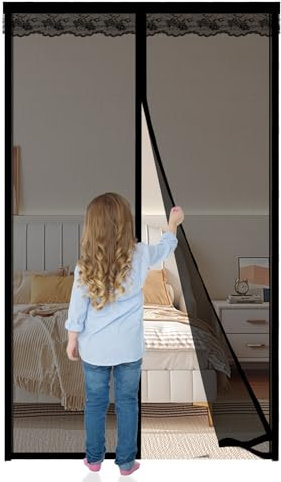 Zanzariere Magnetiche per Porte Finestre 70x250cm,Nero,Tenda Anti Insetti e Zanzare con Rete Fine, Calamite Incorporate, Facile da Installare, Ideale per Balcone,Terrazza e Cantina