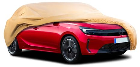 JURMON Housse de protection de voiture robuste pour Opel Corsa, coupe-vent, toutes saisons, imperméable, protection contre la pluie, les UV, la poussière, la neige, l'extérieur