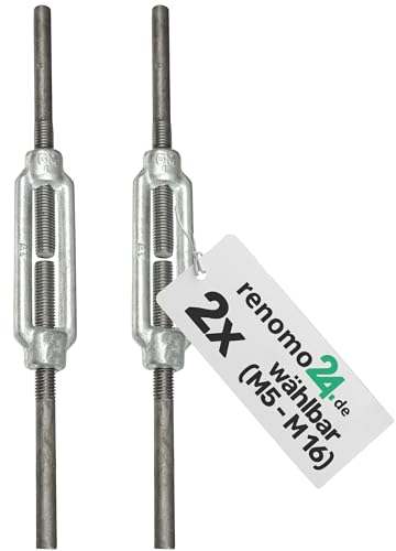 Renomo24-2x Spannschloss M8 mit zwei Anschweißenden aus Stahl galvanisch verzinkt nach PN-EN 1993-1-11