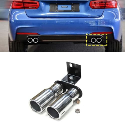 Endstuck Auspuff für BMW F30 F31 320i 330i 328i 2017 2018, Auspuffblenden Edelstahl Auto Endstück Endschalldämpfer Spitze Endrohrblende,C Silver 80mm