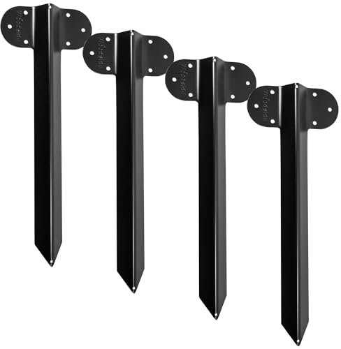 Woodside Pack of 4 Steel Railway Sleeper Bracket Heavy Duty Driveway Path Edging