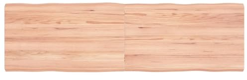 ShGaxin Tablero Mesa Madera tratada Roble Borde Natural 140x40x4 cm, Encimera Cocina, Tableros De Madera, Table Salon, Encimera De Madera