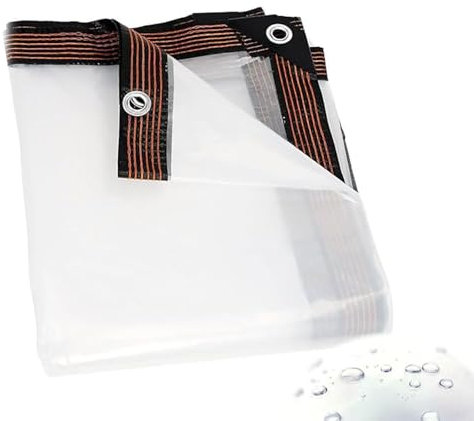 JMDNTQ Lonas para Terrazas Exteriores con Ojales 2x3, Lona Transparente PE con Ojales, Toldo Impermeable Exterior Transparente, para Cenador, Balcón,Muebles de Jardín,Piscina