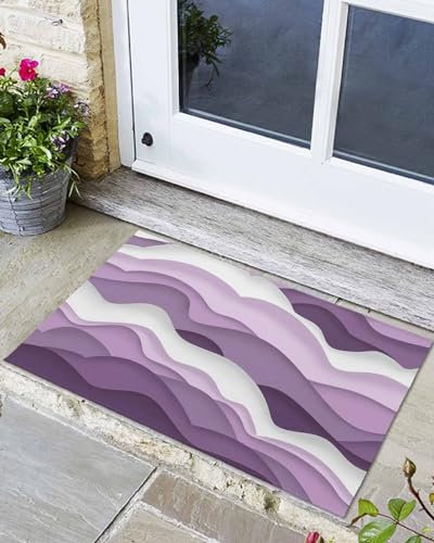 Fußabtreter Lila Farbverlauf Modern Geometrisch Schmutzfangmatte Langlebig Schuhmatte rutschfeste Fußmatte Innen Für Küche Haustür 40×60Cm