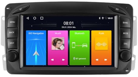 Autoradio mit CarPlay/Android Auto, 7 Zoll Touchscreen GPS Navigation mit lebenslangen Karten- & Verkehrsupdates Ersatz für Mercedes-Benz Viano W639 A-Klasse W168 W169 A150 A160 A170 A180 A200 CDI