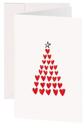 Kera Till Weihnachtskarte Heart Tree Greeting Card with Illustration by, Premium Paper inkl. Umschlag Din A6 MetaPaper Extrasmooth Warmweiß 270g