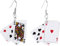 Poker Ohrringe, Metalllegierung Spielkarten simulieren coole lustige Ohrringe für Frauen Geschick in Mode