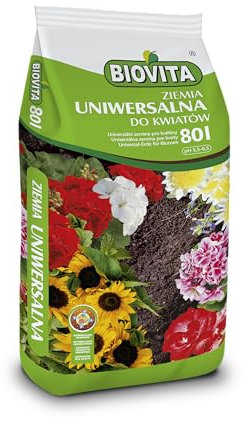 BIOVITA Universelle Blumenerde für alle Zimmerpflanzen mit 4-Wochen-Dünger 80L – Optimale Pflanzenerde für gesundes und kräftiges Wachstum Ihrer Pflanzen