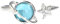 Girl Products Zarter Blauer Planet-Öffnungsring, süßer, anmutiger Fingerschmuck mit Zirkonia-Stern-Accessoires-N25 Gifts