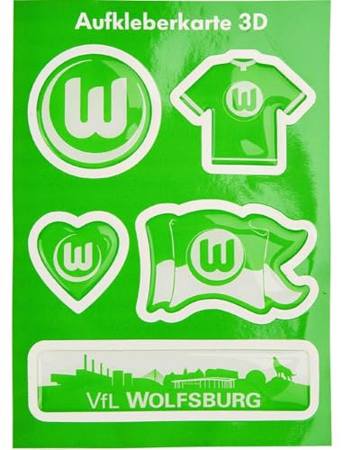 VfL Wolfsburg 3D Aufkleberkarte 5er-Set Sticker Aufkleber