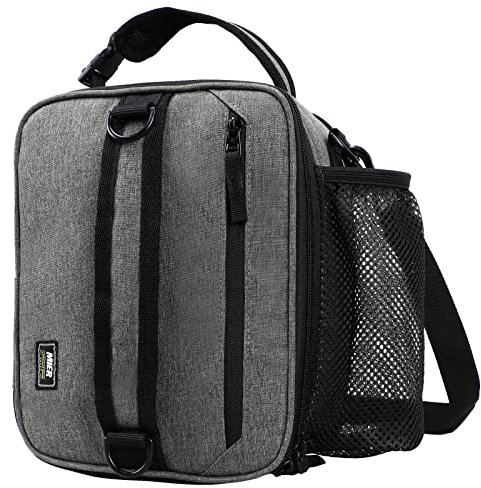 MIER Kühltaschen kein Lunchtasche faltbar mit wasserdichtem Oxford Stoff erweiterbar isolierte Lunchbox Taschen Mini Kühltaschen für Männer für Arbeit/Picknick/Reisen-Grau
