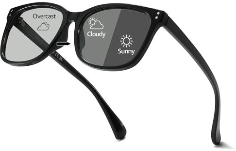 TJUTR Polarisierte Photochromic Sonnenbrille für Damen Retro Quadratische Damen Sonnenbrille mit UV-Schutz für Autofahren Reisen