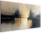 DARO Design® Wandbild 60x40 cm Wohnzimmer Wanddeko Schlafzimmer Zimmerdeko Wandgemälde Zimmer Deko auf Wand Dekoration Wall Art Sonnenuntergang See Wasser Spiegelung