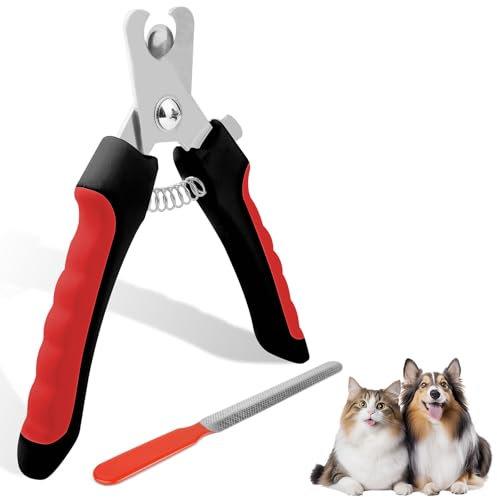 Aomig Coupe Ongles Chien Chat, 16cm Mesure Grande Taille Coupe Griffe Chien avec Sa Lime, Professionnel, Acier Inoxydable, Toilettage Tondeuse Lime à Ongles pour Pet de Toutes Tailles