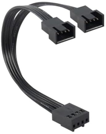 FUXIU 4Pin Fan Extension Cable For PC 1 To 2 Splitter Stable Output Wide Compatibility 10cm Length