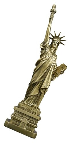 HOLIDYOYO Freiheitsstatue Miniatur Skulptur aus Kunstharz mit Metalloptik Tischdekoration für Wohnzimmer Büro und Regal