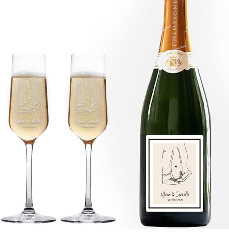 CADEAUX.COM - Coffret Champagne personnalisé - Dessin au trait