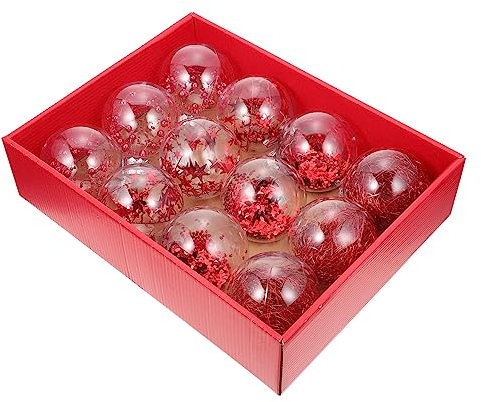 CIMAXIC 1 Schachtel Weihnachtskugel-anhänger Weihnachtsboxen Dekorationen Batterie Für Lichterketten Weihnachtlich Beleuchtete Kisten Weihnachtsaufbewahrung Weihnachten Das Haustier Rot