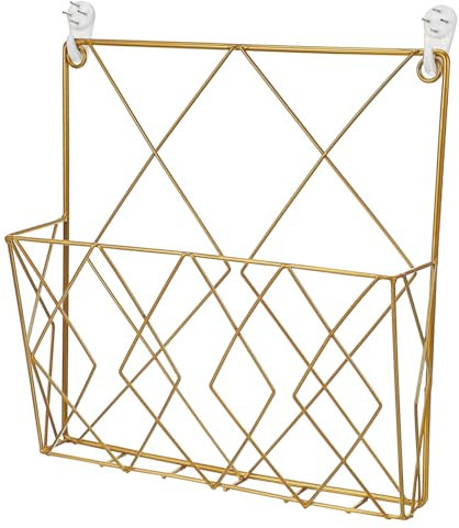 Cabilock Magazine Display Rack Wandmontierter Zeitungsständer Aus Robustem Metall Eleganter Zeitschriften-Organizer Für Bücher Und Dokumente Design Für Zuhause Und Büro