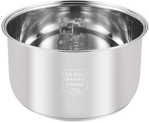 Reiskocher Innentopf, 4L 4, 7 Hoch Reiskocher -Topfersatz mit Skala, Edelstahl glatt Easy Wash Liner Innen