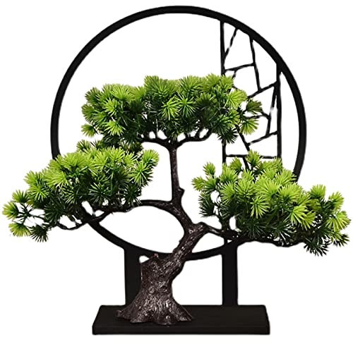 JKJZSALJ Bonsái Artificial Pequeño En Maceta, Planta Artificial, Bonsái Japonés para Interiores Y Exteriores, Decoración De Escritorio para El Hogar Y La Oficina.