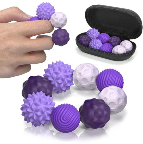 Goorder Bolas Magnéticas de Silicona para Ansiedad, Kit de 8 Unidades Juguetes Sensoriales Adultos/Adolescentes, Juego Silencioso con 4 Texturas, Regalo Antiestrés para Oficina