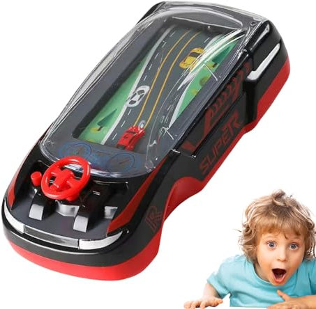 Racing Car Game Console - Racing Car Driving Toy - Two Player Mode, Steering Wheel Interactive Educational Learning Race Truck