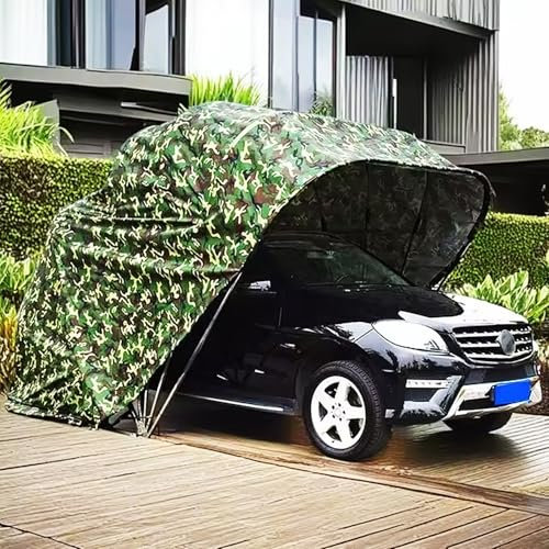 Abri de Voiture rétractable hydraulique, abri de Voiture Mobile Semi-Automatique, abri de Voiture Pliable et Robuste, Garage Portable pour Bateaux, Voitures et camions(19.6x8.8x8.2FT)