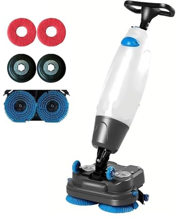 Floor Polisher Commercial, 18 Carpet Cleaning Machine, Floor Buffer Scrubber, 240rpm, Coverage 13000 Sqft/H, Industrial Cleaning with 3gal Tank and 2brush Heads White