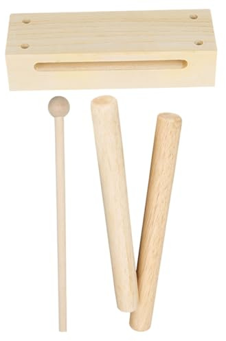 ORFOFE Instrumento de Percusión de Madera para Ritmo Educativo con Mazos de Haya Juguete Musical para Desarrollo Creativo y Concentración para Enseñanza y Práctica Sonora