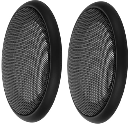 Grille de Haut-Parleur de Subwoofer Noire 2 Pièces en Plastique | Protection pour Audio Voiture, Ajustement Serré, Installation Facile, Finition Métal, Style Moderne
