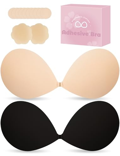 Klebe BH Push Up, Trägerloser Selbstklebender Unsichtbarer Sticky Bra | Trägerloser Push-Up-Klebe-BH, Unsichtbar & Selbstklebend Große Kleine Brüste für Rückenfreie Kleider