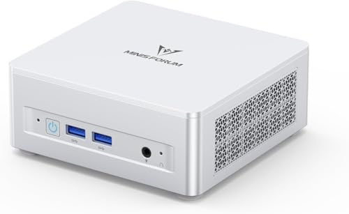MINISFORUM UM870 Slim Mini-PC, AMD Ryzen 7 8745H (8 núcleos/16 subprocesos, hasta 4,9 GHz), 32 GB de RAM DDR5 y 512 GB de SSD PCIe 4.0, DP/HDMI 2.1/USB 4.0, 4 x USB Tipo A, WLAN 6e/BT 5.2