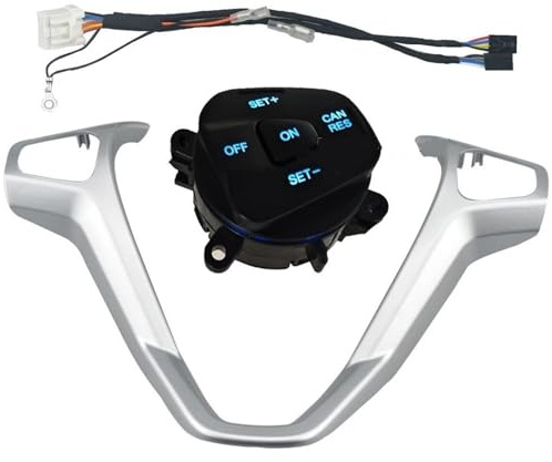 Nebelscheinwerfer Schalter Auto Tempomat Schalter Geschwindigkeitssystem mit Kabel passend für Fiesta MK7 MK8 Ecosport 2013–2015 Blinkerschalter(Blue one set)