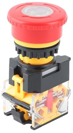 Adfaga LA38 11ZS Interruttore di arresto di emergenza 22MM Grande fungo Testa di blocco Pulsante rosso 380V Corrente elevata per attrezzature industriali Controllo sicurezza macchi